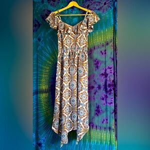 Fishbowl- Multicolor Off-Shoulder Dress. Size- Women’s Small.